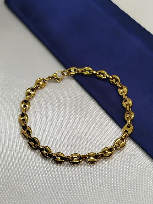 Pulsera Acero Inoxidable Calabrote Dorada