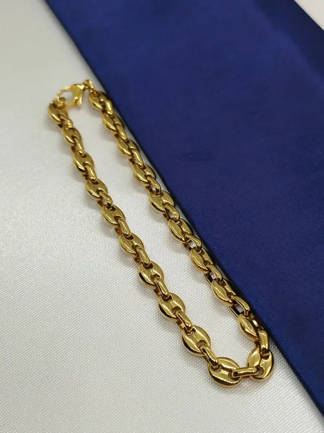 Pulsera Acero Inoxidable Calabrote Dorada