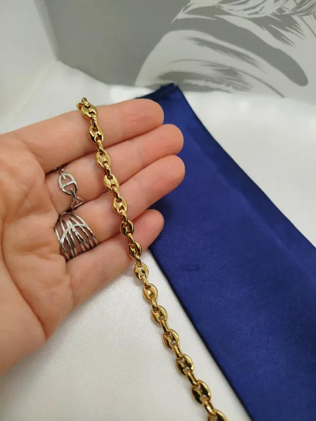 Pulsera Acero Inoxidable Calabrote Dorada