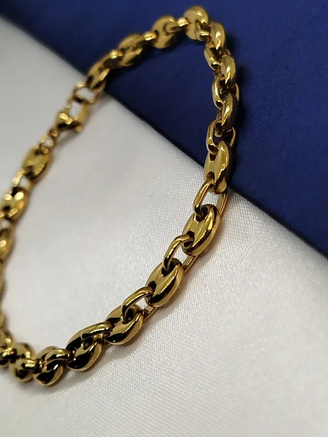 Pulsera Acero Inoxidable Calabrote Dorada