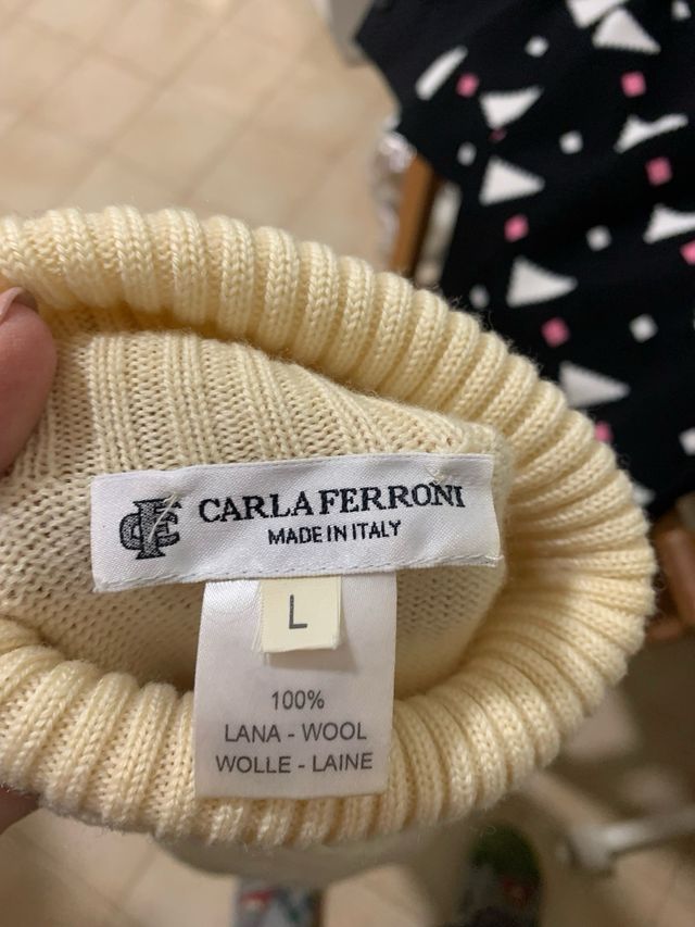 Maglia collo alto Carla Ferroni beige