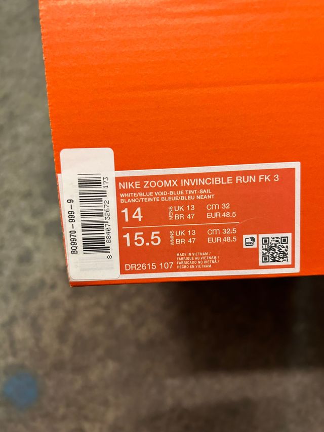 Nike ZoomX Invincible Run FK3 Bianco Blu