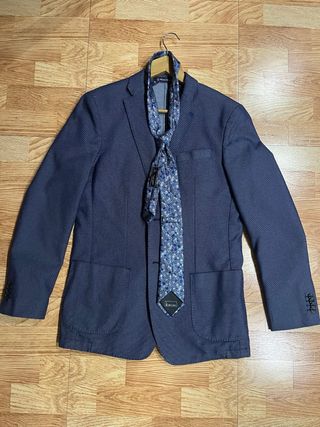 Chaqueta y corbata MACSON azul