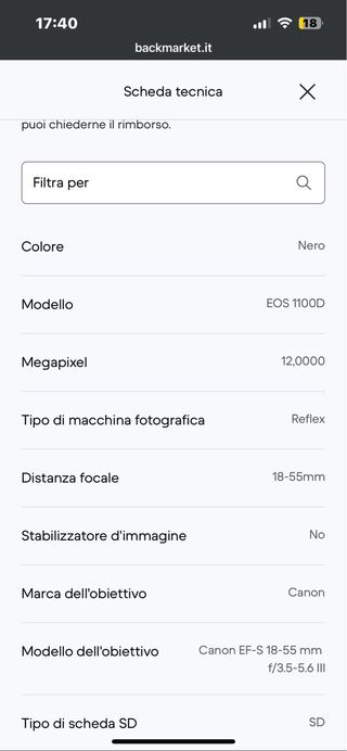 Canon EOS 1100D reflex