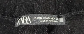Pantalón Zara Negro Tejido Cómodo Talla XL