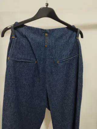 Pantaloni ALOHA vita alta denim blu