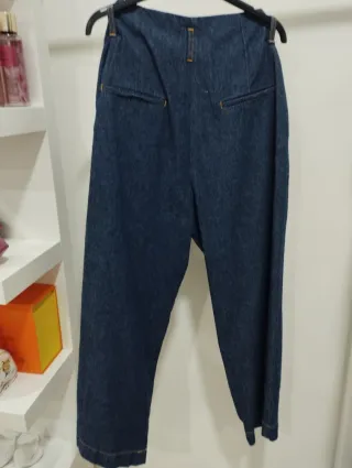 Pantaloni ALOHA vita alta denim blu