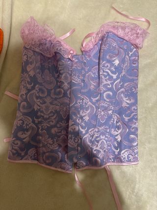 Corset Morado con Guantes y tiara