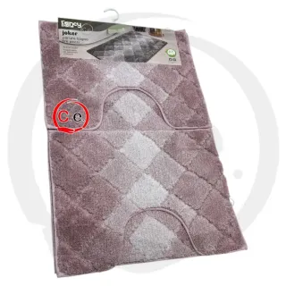 Tappeto  o tris bagno Fancy Rosa Diamante