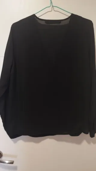 Blusa cruzada Zanzea negra