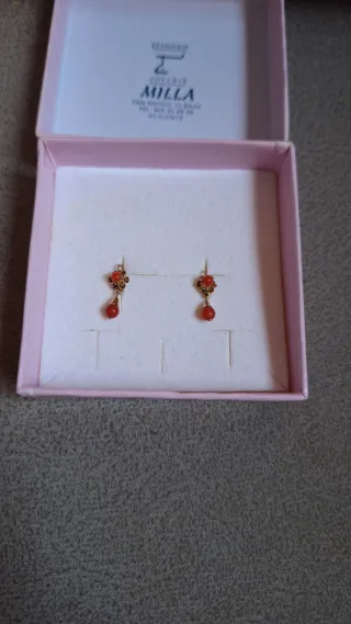 Pendientes oro coral bebé Milla