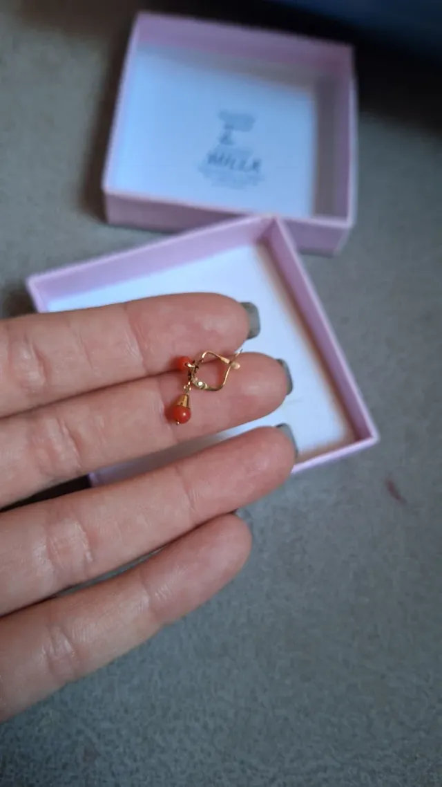 Pendientes oro coral bebé Milla