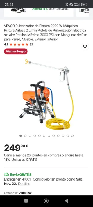 VEVOR Pulverizador Pintura Airless 2000W