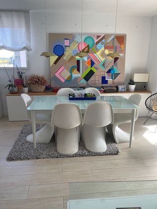 Mesa Comedor Cristal Extensible Sklum