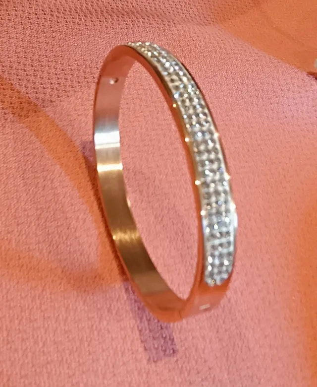 2 Pulseras Acero Inoxidable Oro Rosa