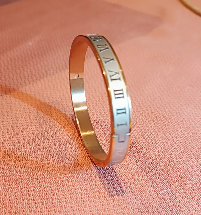 2 Pulseras Acero Inoxidable Oro Rosa