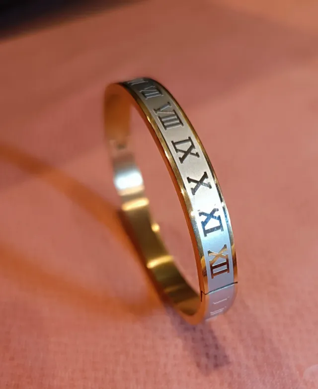 2 Pulseras Acero Inoxidable Oro Rosa