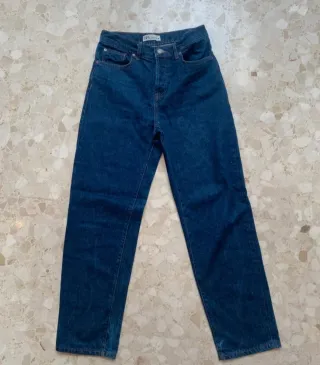 Jeans Rectos Zara Azul