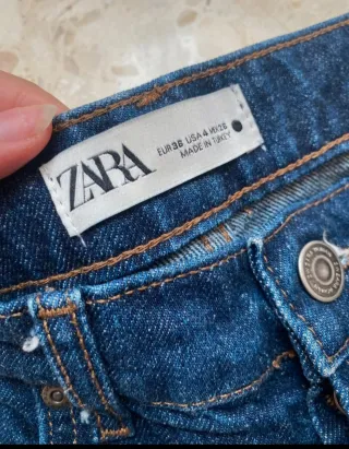 Jeans Rectos Zara Azul