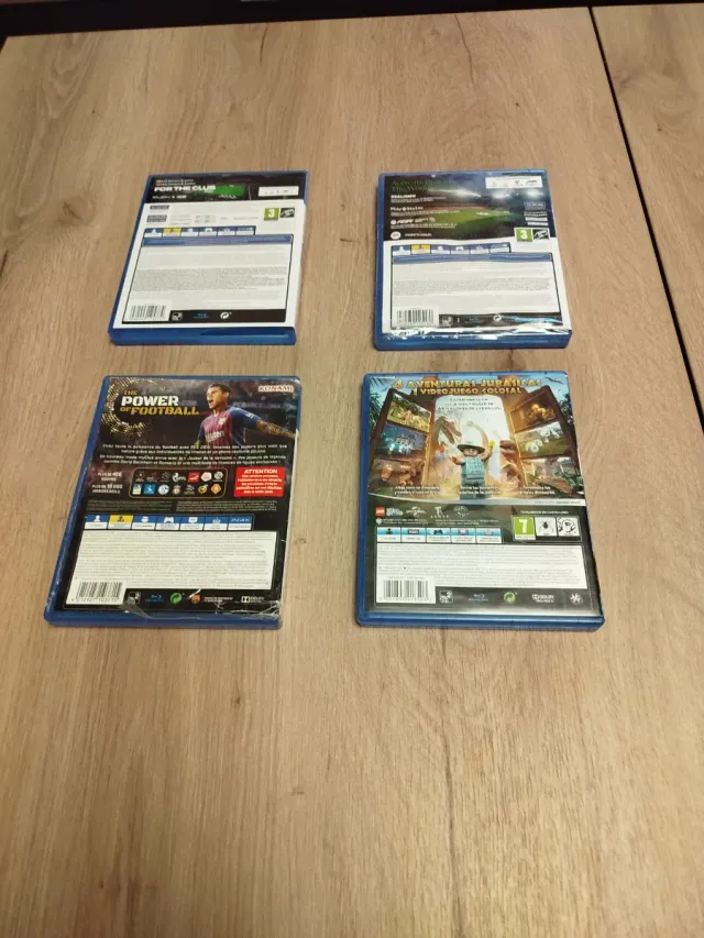 4 Videojuegos PS4: FC 25, FC 24, PES 2019, Jurassi