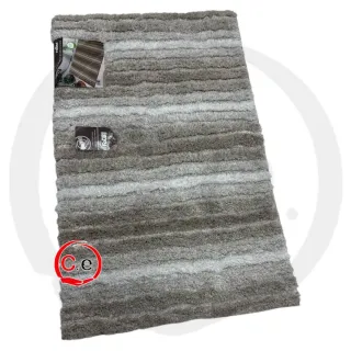 Tappeto a strisce grigio e bianco