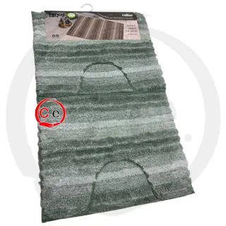 Tappeto a strisce grigio e bianco