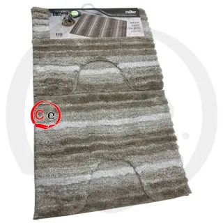 Tappeto a strisce grigio e bianco