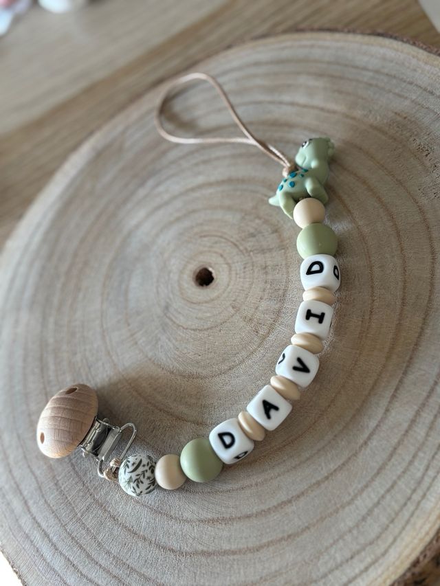 Chupetero personalizado dinosaurio