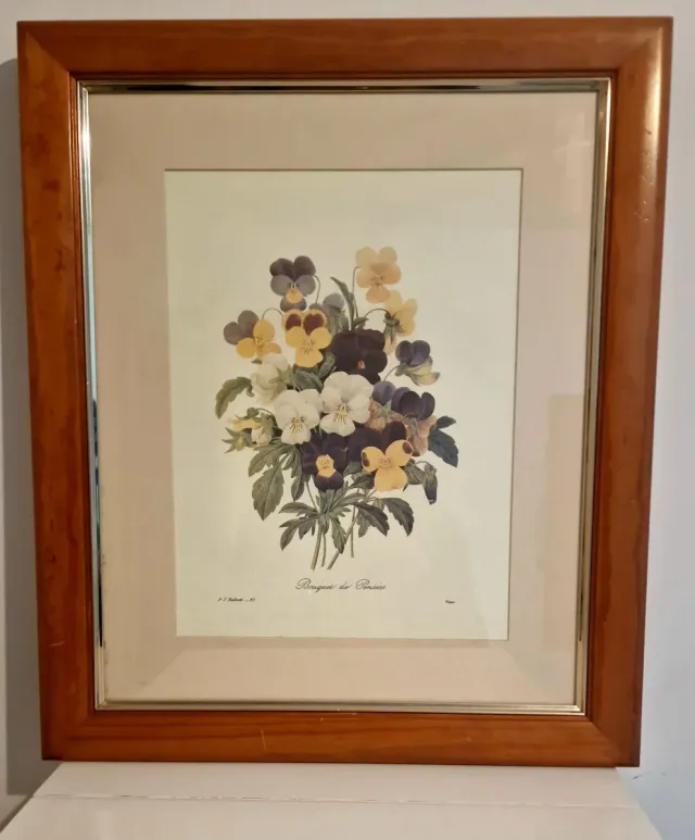 Set de 4 Cuadros Florales Anémonas y Pensamientos