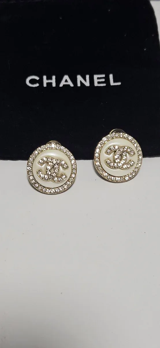 Pendientes Chanel Perla y Cristales