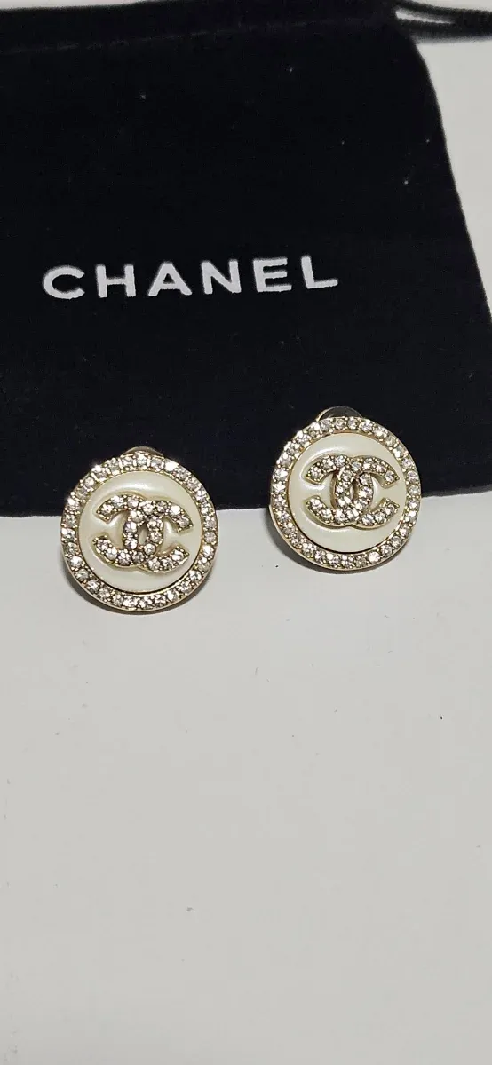 Pendientes Chanel Perla y Cristales