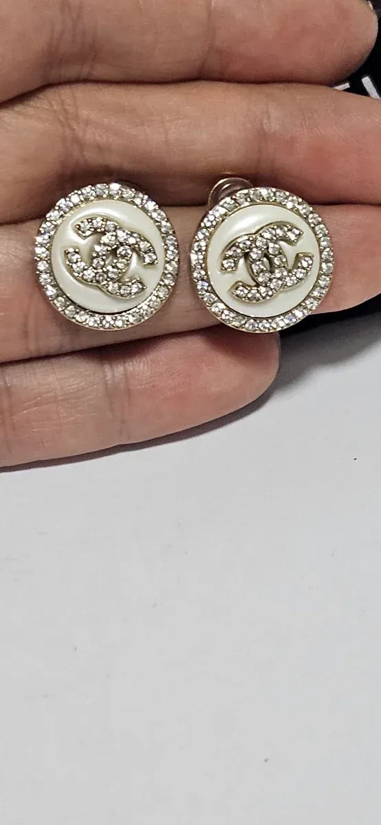 Pendientes Chanel Perla y Cristales