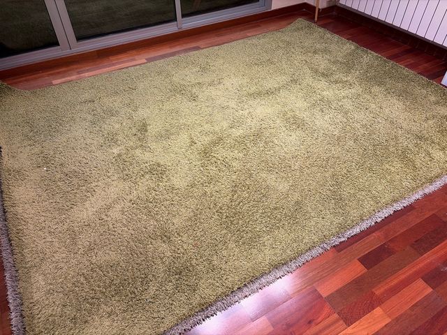 Alfombra verde habitación/salón