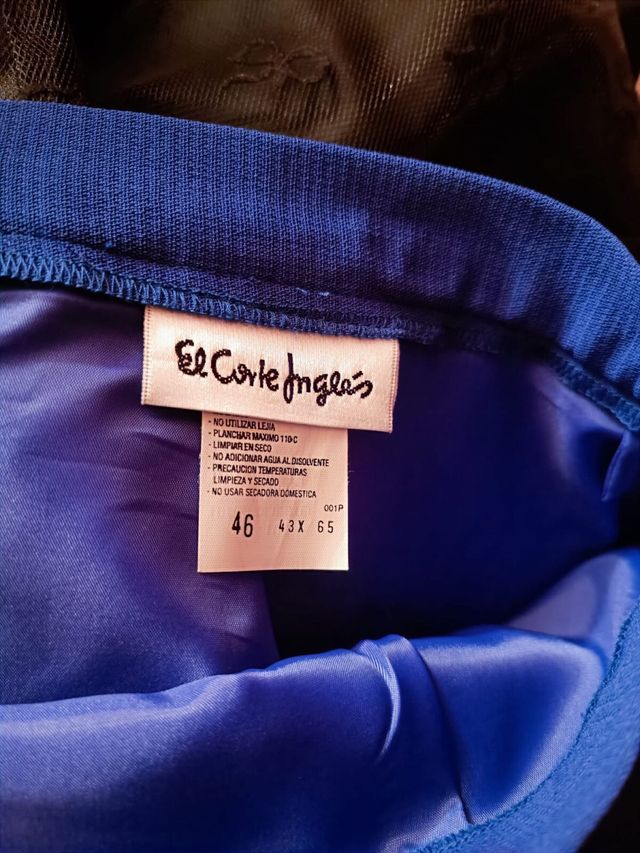 Traje de chaqueta y falda azul mujer