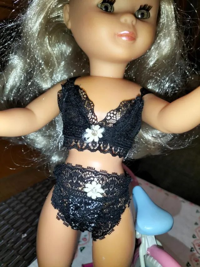 Conjunto de lingerie Nancy preto com renda