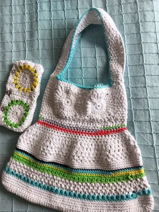 Bolso de crochet multicolor