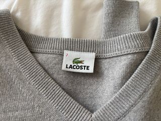 Jersey Lacoste Gris V-Neck vintage