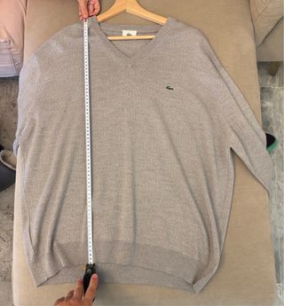 Jersey Lacoste Gris V-Neck vintage