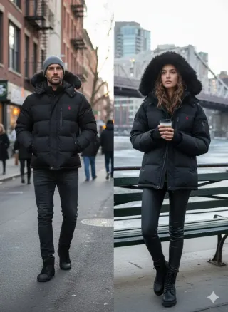 Chaquetón Negro UNISEX, IDEAL PARA LAS PAREJAS