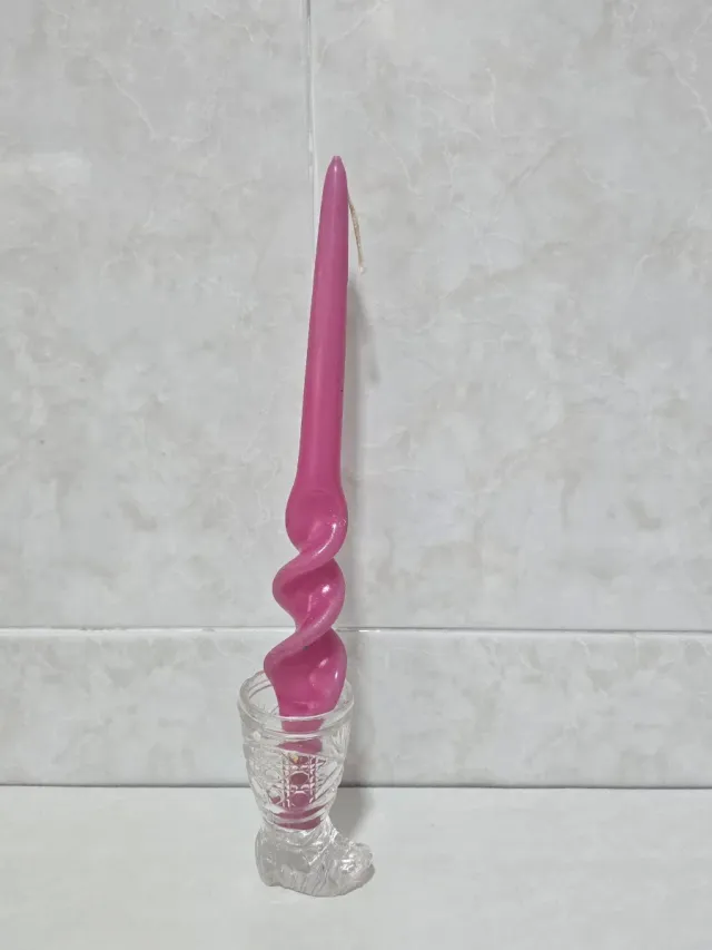 2 Candelabros Cristal Diseño Espiral