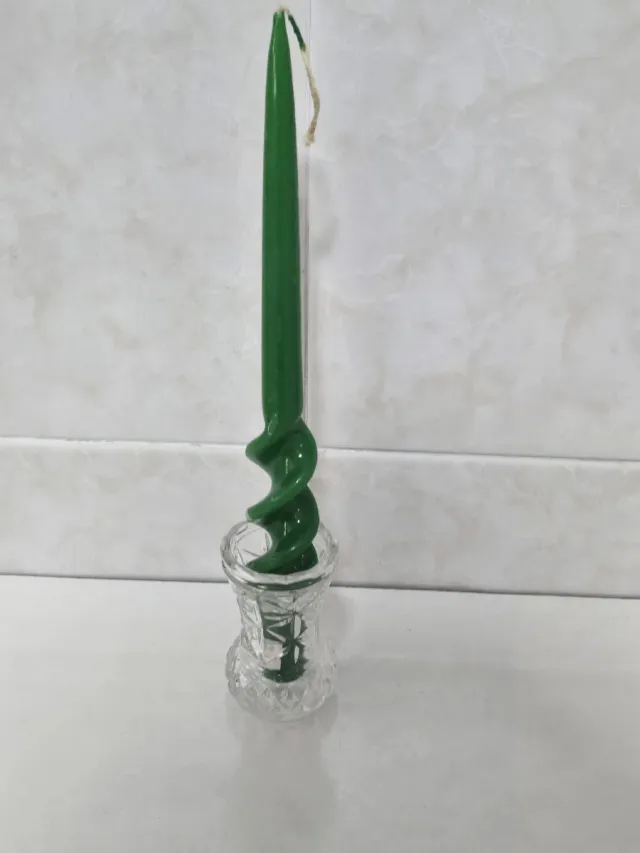 2 Candelabros Cristal Diseño Espiral