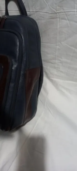 Zaino Piquadro Pelle Blu/Marrone