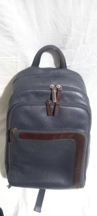 Zaino Piquadro Pelle Blu/Marrone