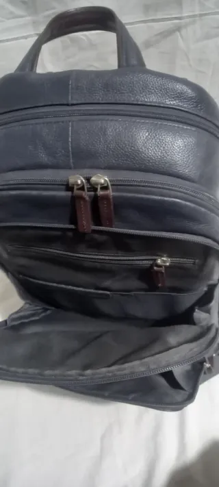 Zaino Piquadro Pelle Blu/Marrone