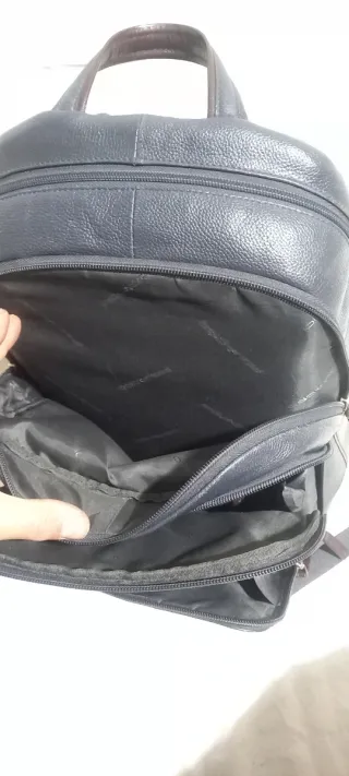 Zaino Piquadro Pelle Blu/Marrone