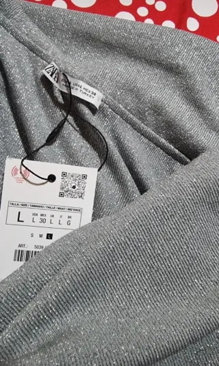 Vestido fiesta Zara nuevo plata L