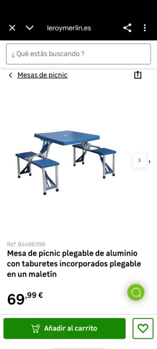 Tavoli pieghevoli da campeggio Blu/Bianco (2 pz)