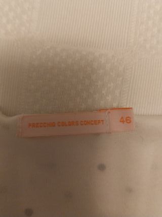 Blusa Precchio de gasa en blanco roto con topitos