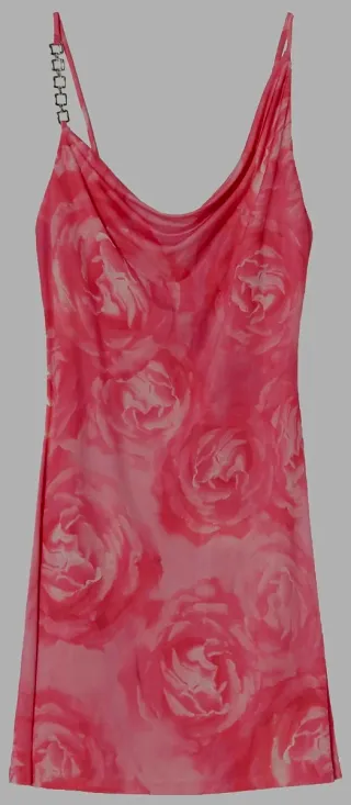 Vestido lencero rosa estampado floral