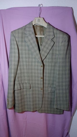 Chaqueta italiana cuadros beige